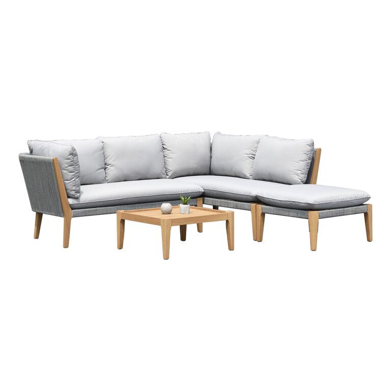 Gryffin Rope Outdoor Sectional Sofa With Coffee Table image number 1
