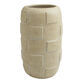 Tall Tan Ceramic Checkerboard Vase image number 0