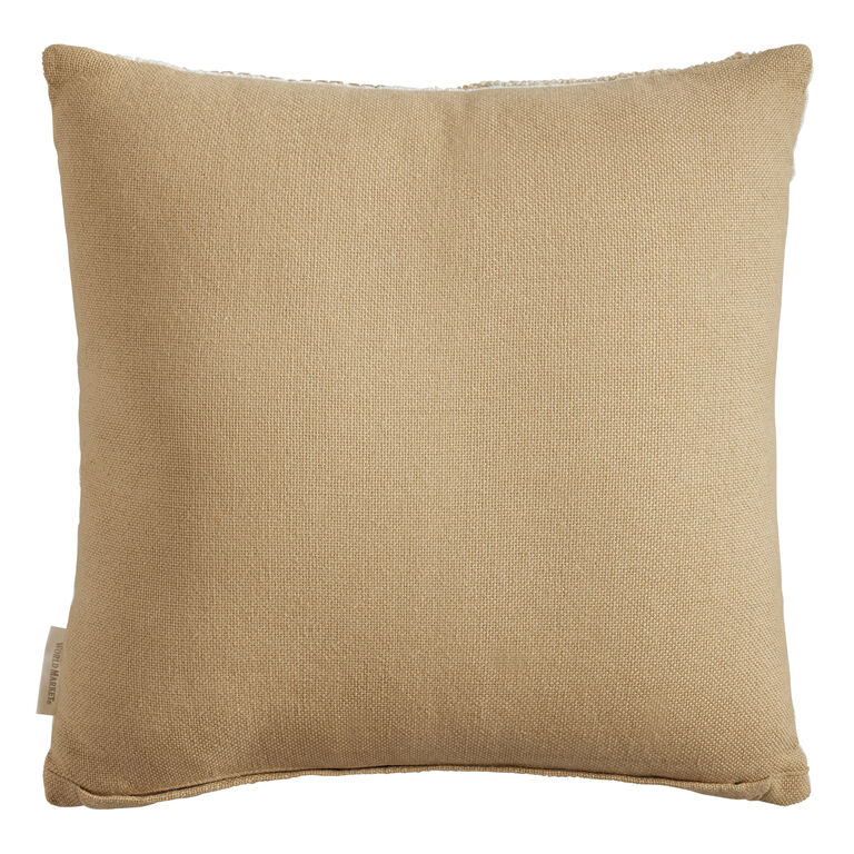 Taupe Concentric Square Indoor Outdoor Throw Pillow image number 3