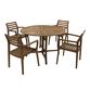 Danner Round Eucalyptus Folding Outdoor Dining Table 4 Ft image number 3
