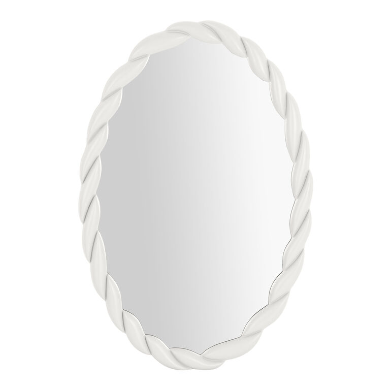 Oval Cream Rope Wall Mirror image number 1