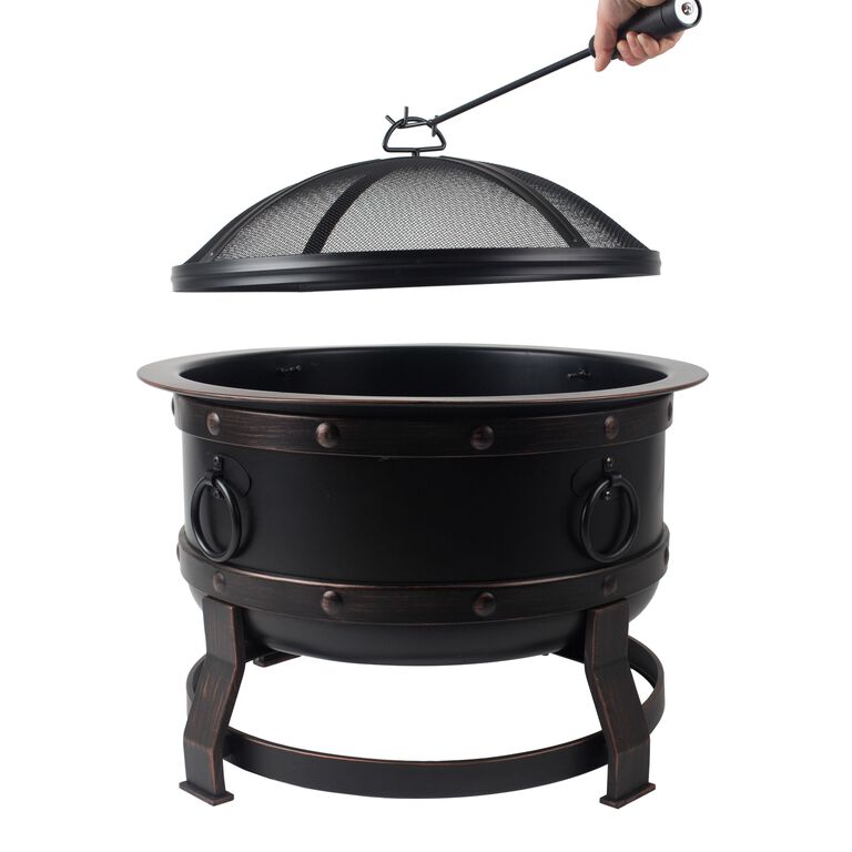 Brook Rubbed Bronze Steel Industrial Fire Pit image number 4