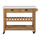 Emil Reclaimed Pine Wood And White Marble Kitchen Cart image number 1