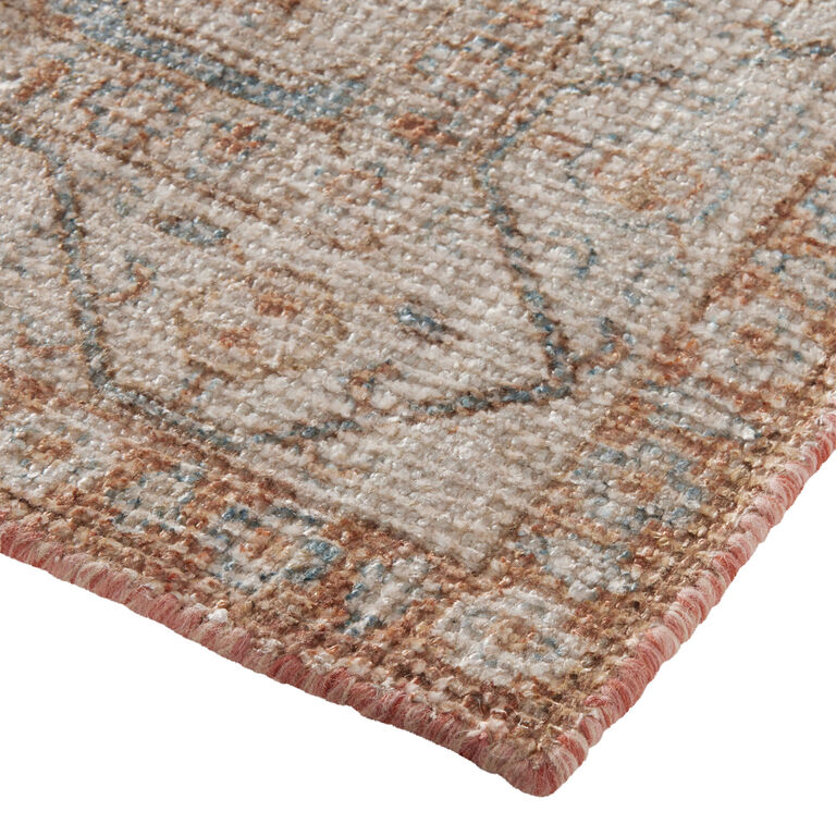 Maleena Blue Traditional Style Cotton and Viscose Area Rug image number 3