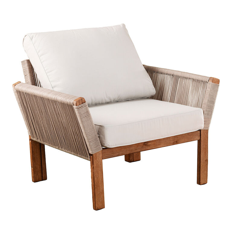 Zurich All Weather Rope and Acacia Wood Outdoor Armchair image number 1