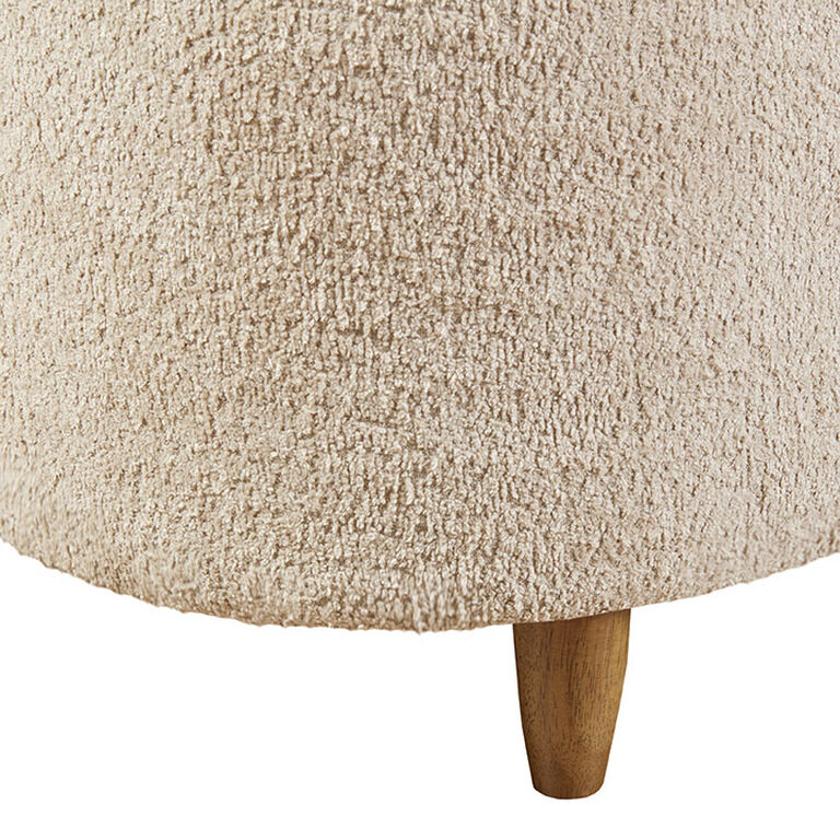 Belize Cream Boucle Curved Upholstered Storage Bench image number 6