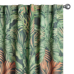 Green Multicolor Tropics Sleeve Top Curtain Set Of 2
