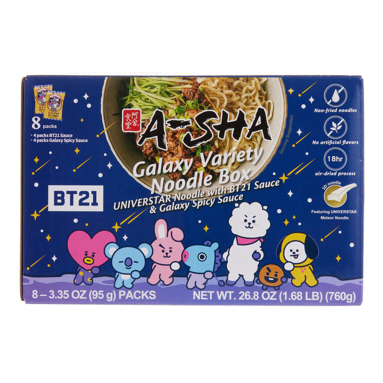 A-Sha x BT21 Galaxy Instant Noodles Variety Box 8 Pack image number 1