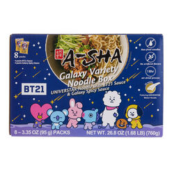 A-Sha x BT21 Galaxy Instant Noodles Variety Box 8 Pack