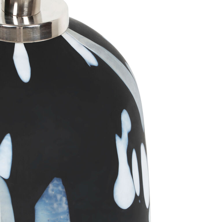 Alana Blue And White Glass Organic Dot Table Lamp image number 4