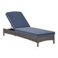 Pinamar Gray All Weather Outdoor Chaise and Navy Cushion image number 0