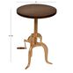 Lynwood Round Wood and Gold Adjustable Side Table image number 3