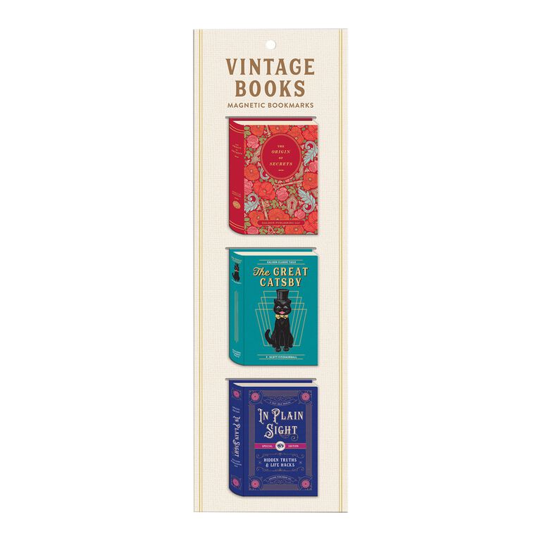 Vintage Book Magnetic Bookmarks 3 Pack image number 1