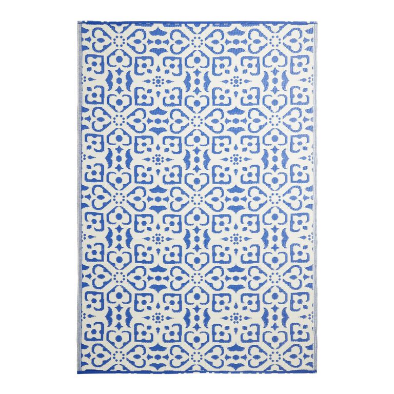 Rio Blue Sorrento Tile Reversible Indoor Outdoor Floor Mat image number 3