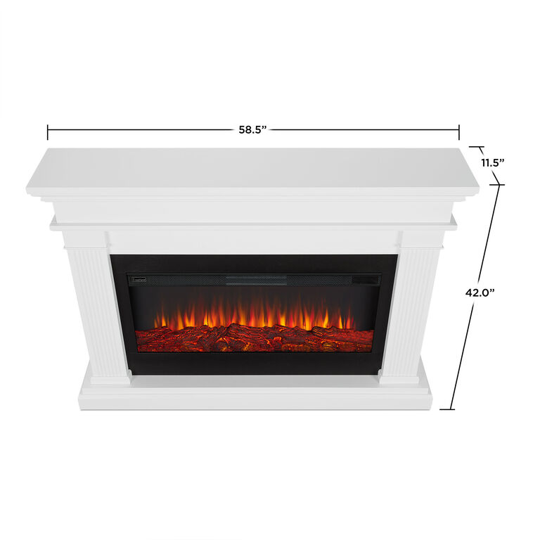 Barehelm White Wood Electric Fireplace Mantel image number 7
