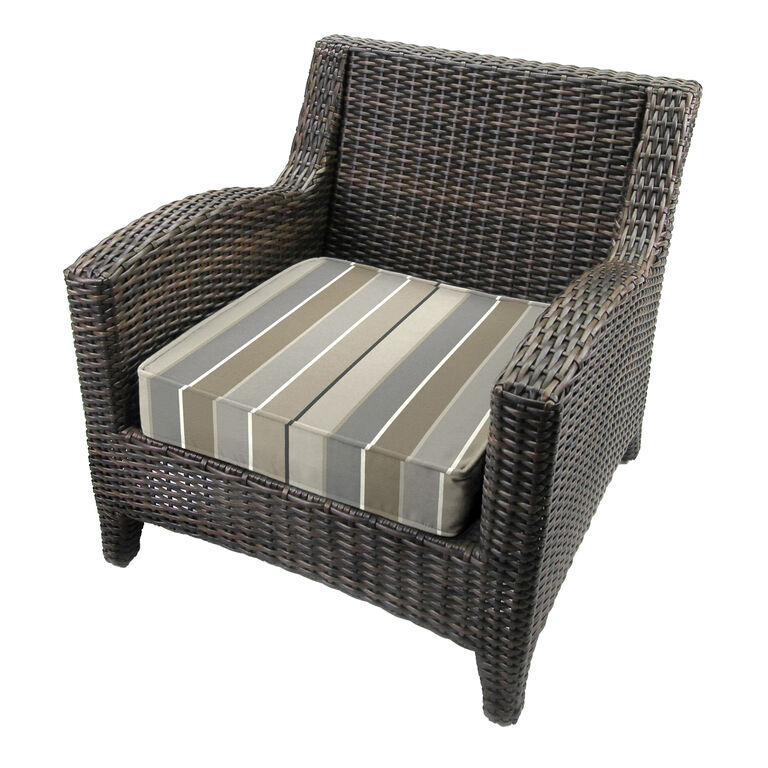 Sunbrella Striped Deep Seat Outdoor Chair Cushion image number 3
