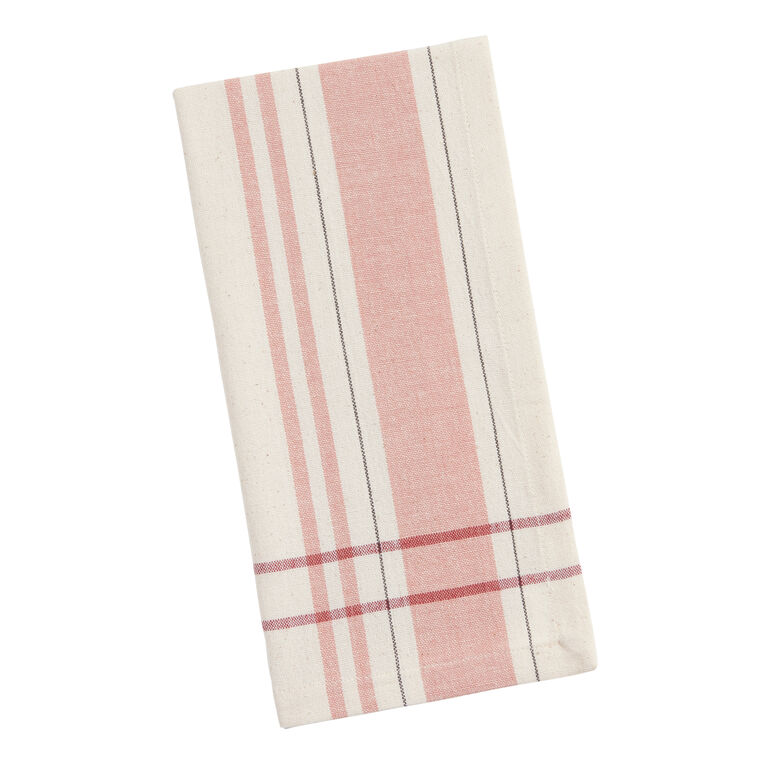 Cream And Wine Red Plaid Napkin Set Of 4 image number 1