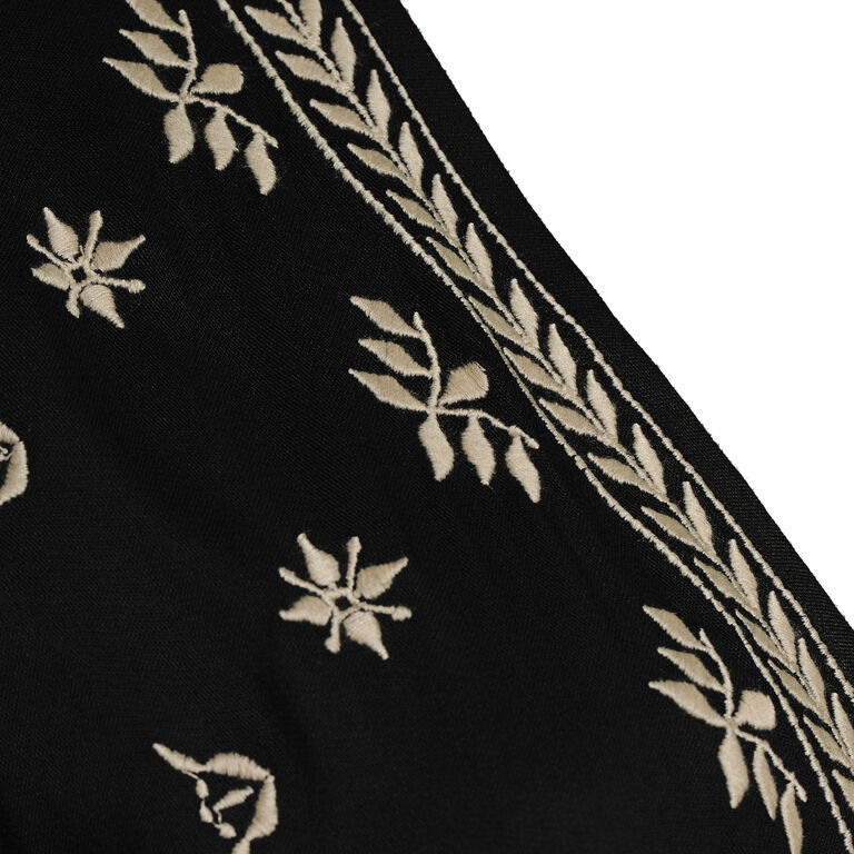 Mira Black And Ivory Floral Embroidered Kaftan Dress image number 2