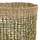 Rita Green And Natural Abaca Fiber Open Weave Basket image number 3