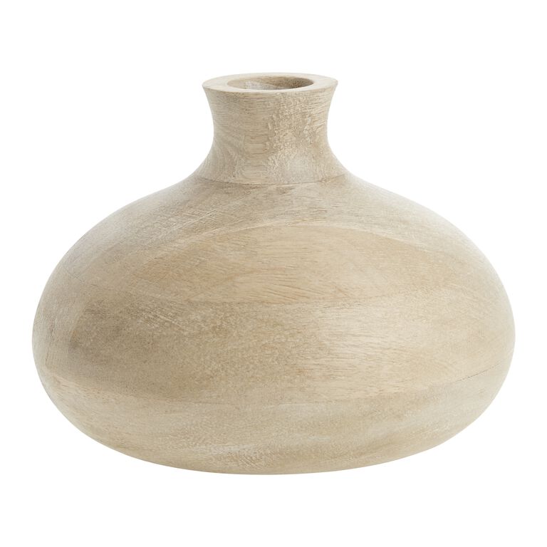 CRAFT Small Whitewash Mango Wood Vase image number 1