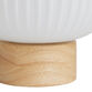 Lola White Glass and Natural Wood Ribbed Accent Lamp image number 2