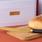 Typhoon Otto White Steel Bread Bin with Bamboo Lid image number 1