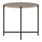 Avery Round Blackened Bronze And Faux Oak Wood Side Table image number 2