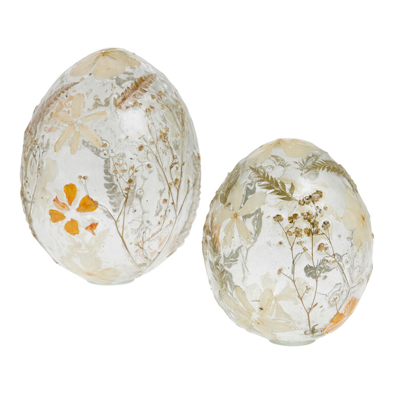 Handmade Dried Flower Glass Egg Decor image number 2