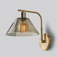 Lune Gray Smoked Glass Dome and Antique Brass Wall Sconce image number 1