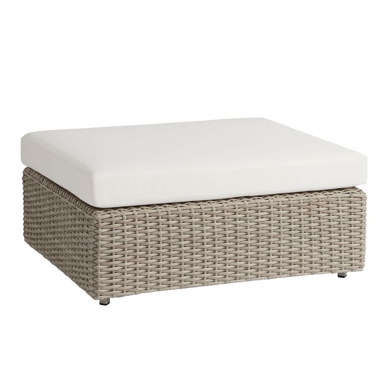 Santiago Gray Wicker Modular Outdoor Sectional Ottoman image number 1