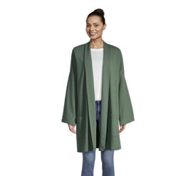 Agave Green Fleece Open Front Cardigan Sweater