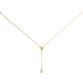 Cubic Zirconia 14k Gold Plated Flower Charm Lariat Necklace image number 0