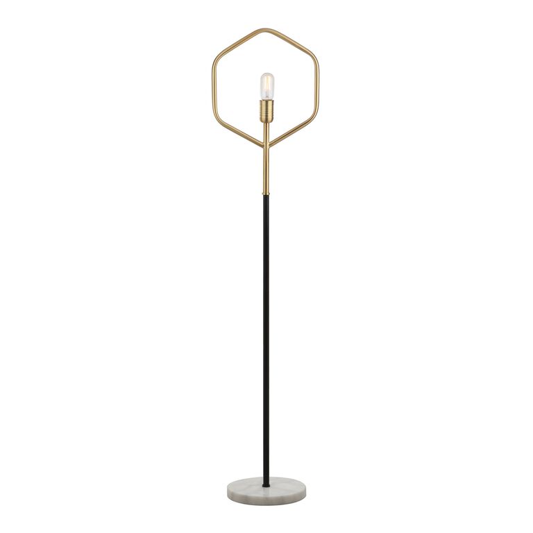 Mave Gold And Black Metal And Marble Floor Lamp image number 3
