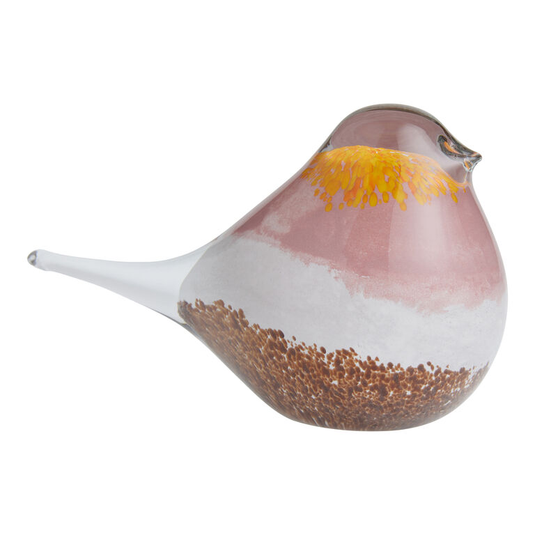 Handblown Glass and Glitter Bird Decor image number 1