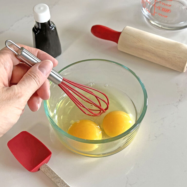 Mini Red Silicone and Stainless Steel Whisk Set of 2 image number 2