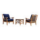 Mendocino Teak Wood 3 Piece Outdoor Furniture Set image number 0