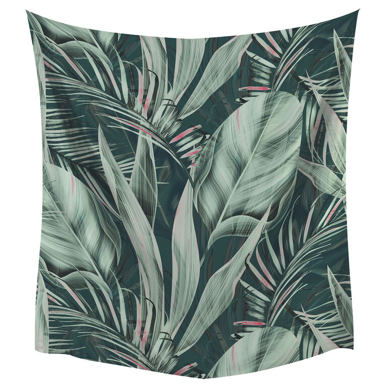 Green and Pink Tropical Plant Tapestry Wall Hanging image number 2