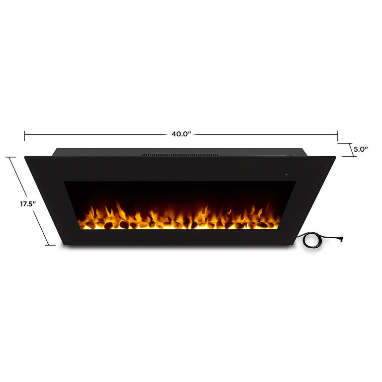 Fyre Black Steel Wall Mounted Electric Fireplace image number 7