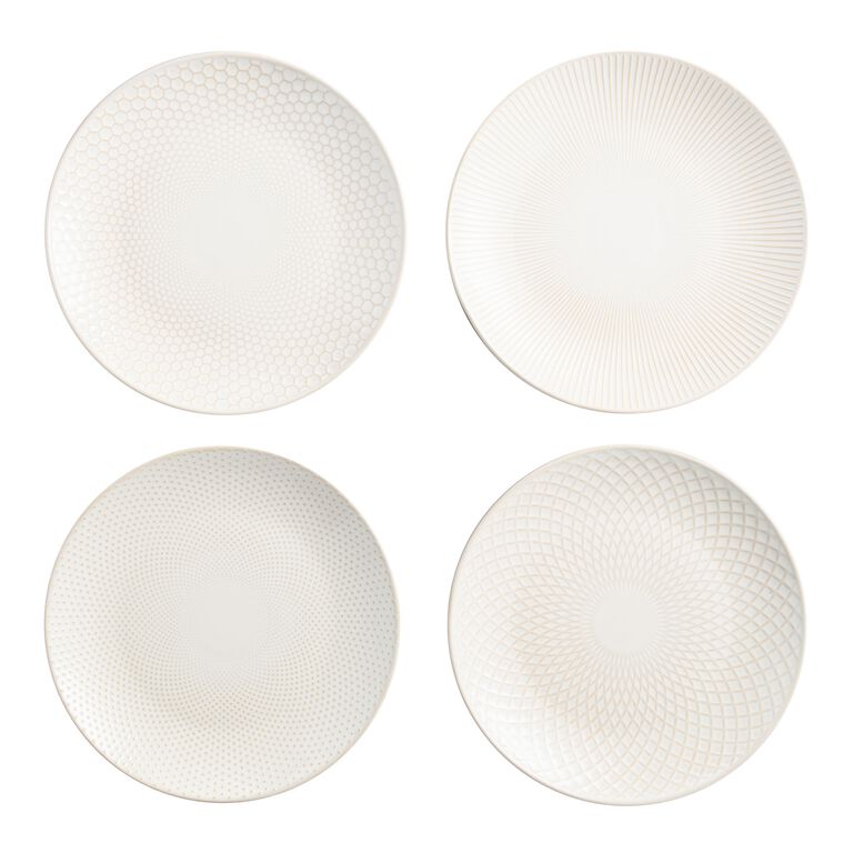 Avery White Textured Dinner Plate Set Of 4 image number 1