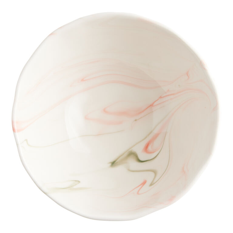 Pink And White Marbled Organic Bowl image number 3