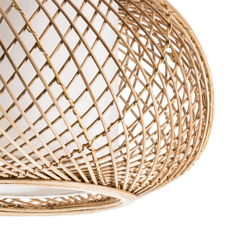 Reyna Natural Wicker And Jute Flush Mount Ceiling Light image number 4