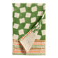 Rhea Green And White Check Block Print Hand Towel image number 0