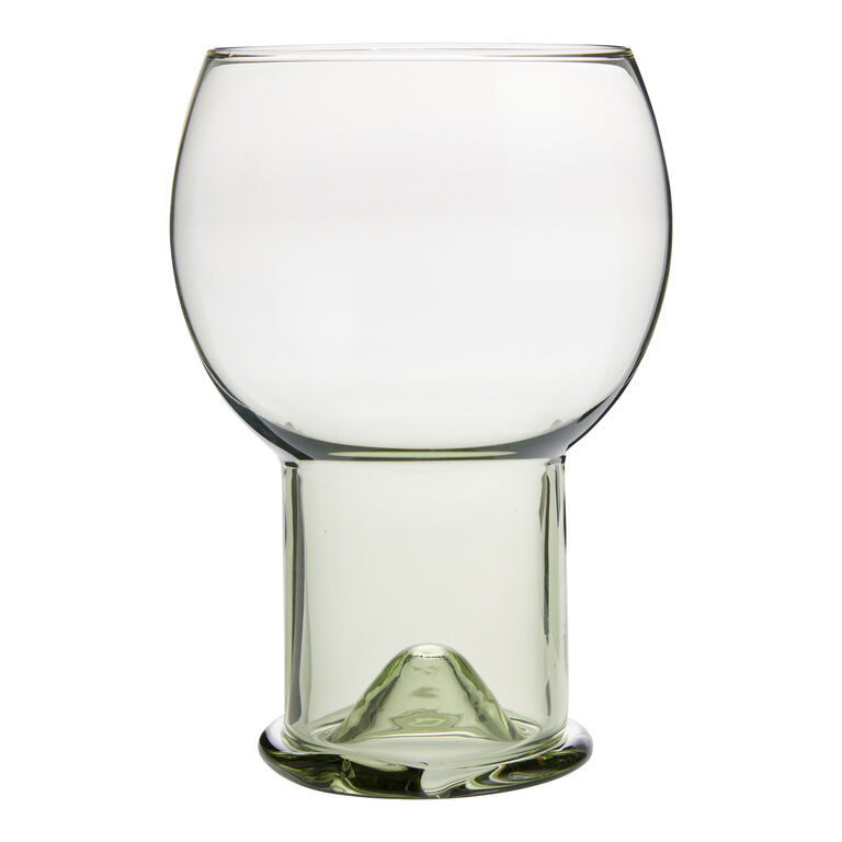 Olive Green Retro Pedestal Cocktail Glass image number 1