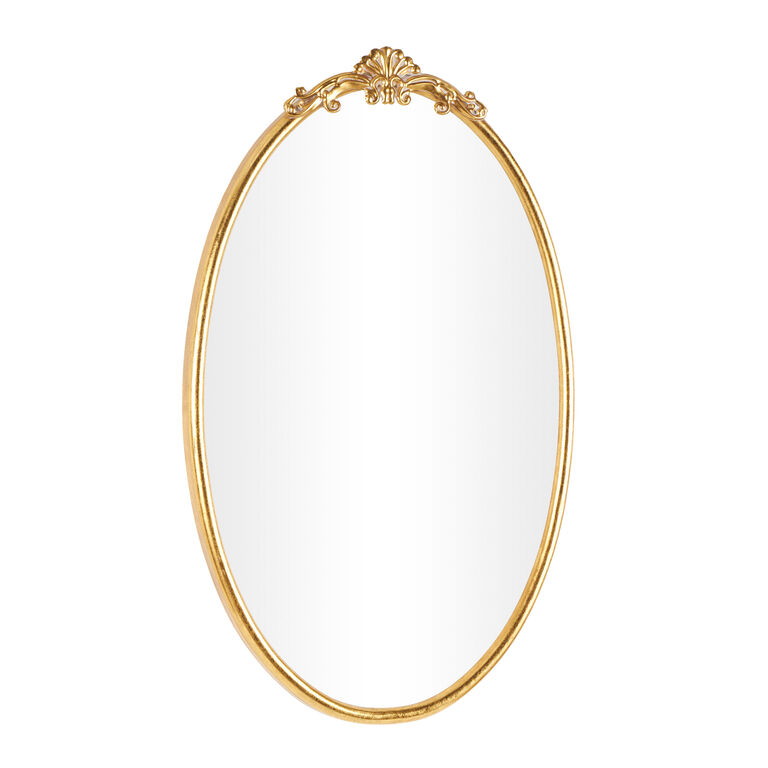 Oval Gold Metal Vintage Style Filigree Wall Mirror image number 3
