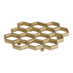 Gold Cast Aluminum Honeycomb Trivet