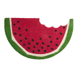 Red and Green Watermelon Slice Coir Doormat
