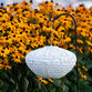 Porcelain White Chantilly Lace Fabric Solar LED Lantern image number 2