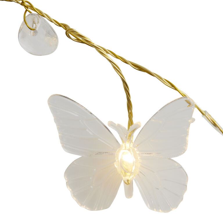Clear Butterfly Micro LED 24 Bulb Battery Operated String Lights image number 2