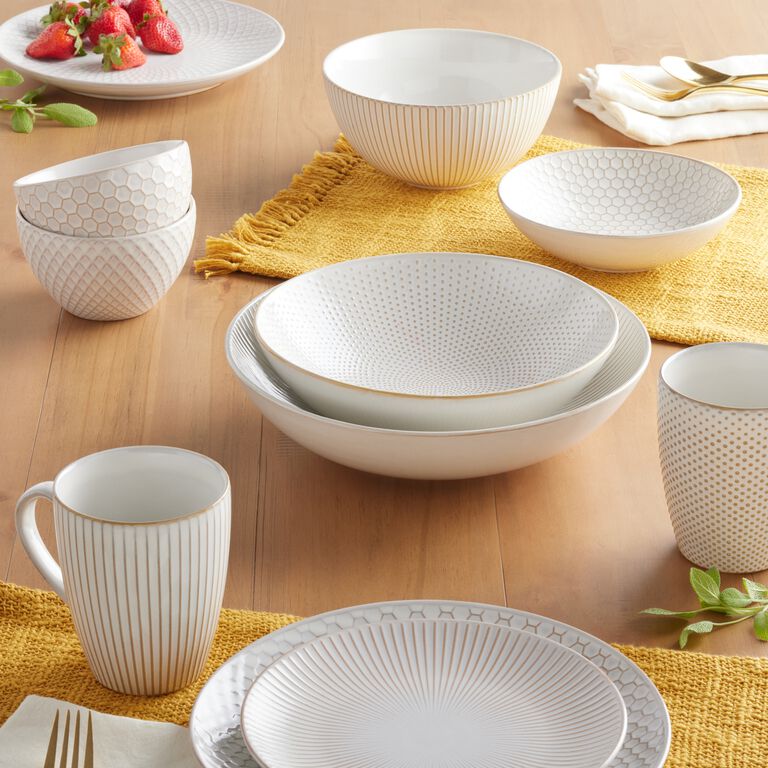Avery Medium White Textured Bowl Set Of 4 image number 2