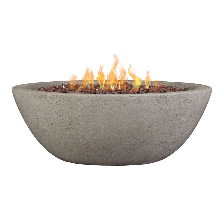 Portside Round Faux Stone Bowl Gas Fire Pit image number 1